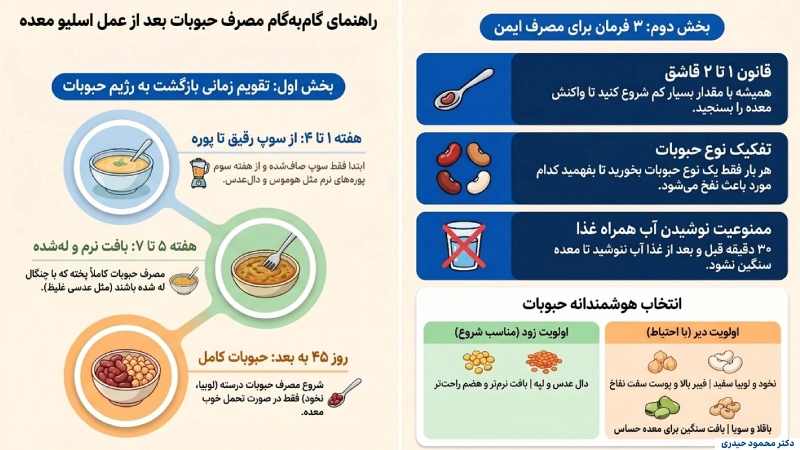 مصرف حبوبات بعد از اسلیو معده