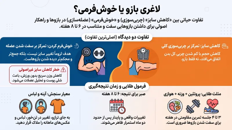 تفاوت کاهش سایز و کاهش وزن بازو