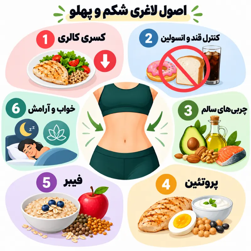 اصول لاغری شکم و پهلو